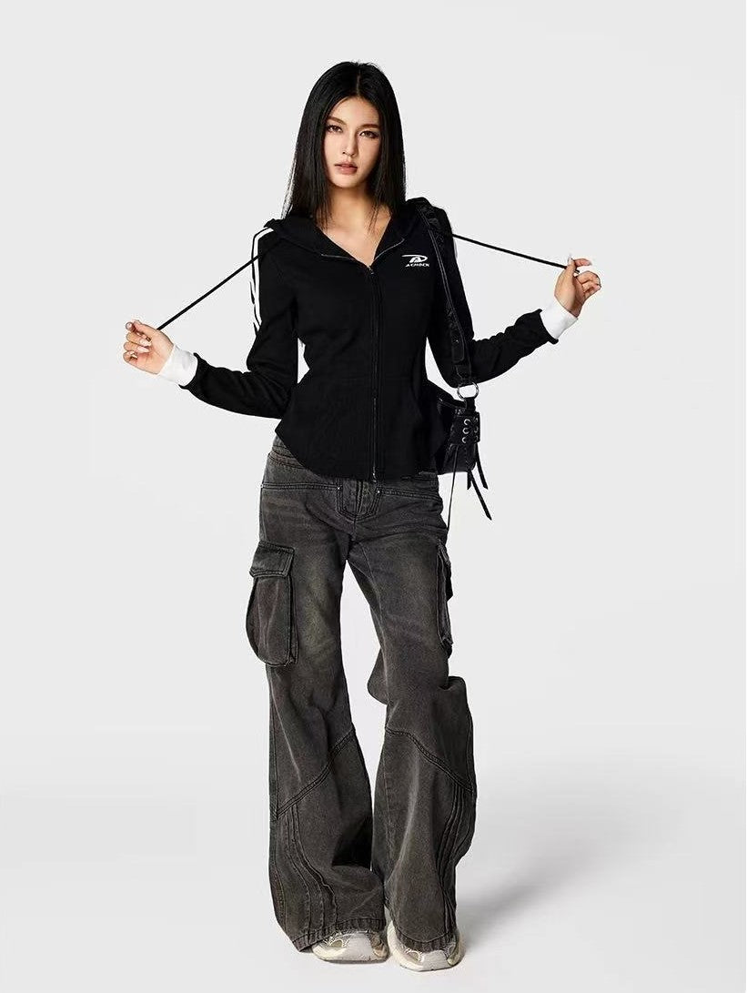 ACHOCK Slim Knitted Zipper Hoddie (FOR WOMEN)
