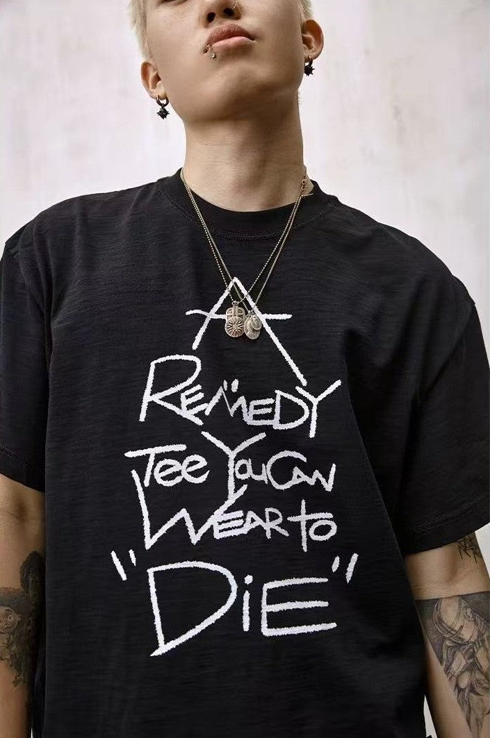 REMEDY Bamboo Lettering Short-sleeve T-Shirt