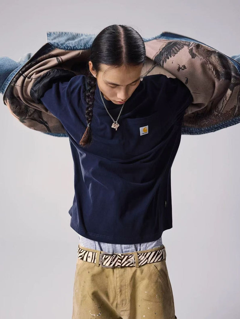 REMEDY Logo Embroidery Retro Denim Jacket