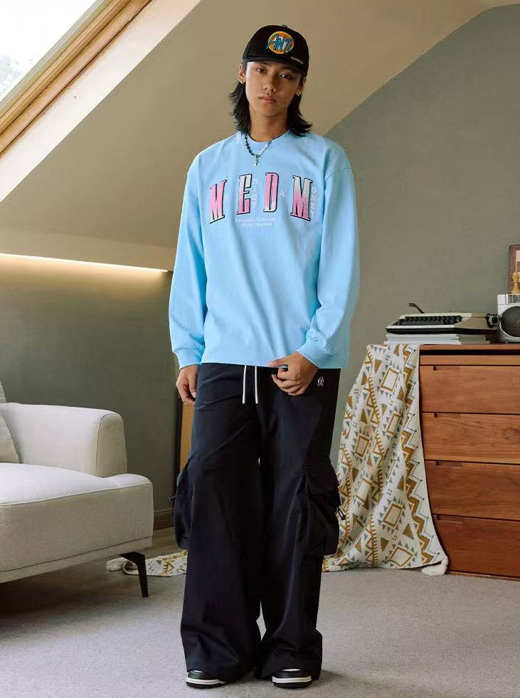 MEDM Toothbrush Embroidered Patch Long-sleeved T-shirt