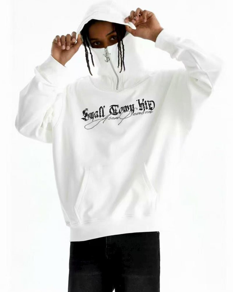 STK Hip-Hop Street Style Zipper Embroidered Hoodie