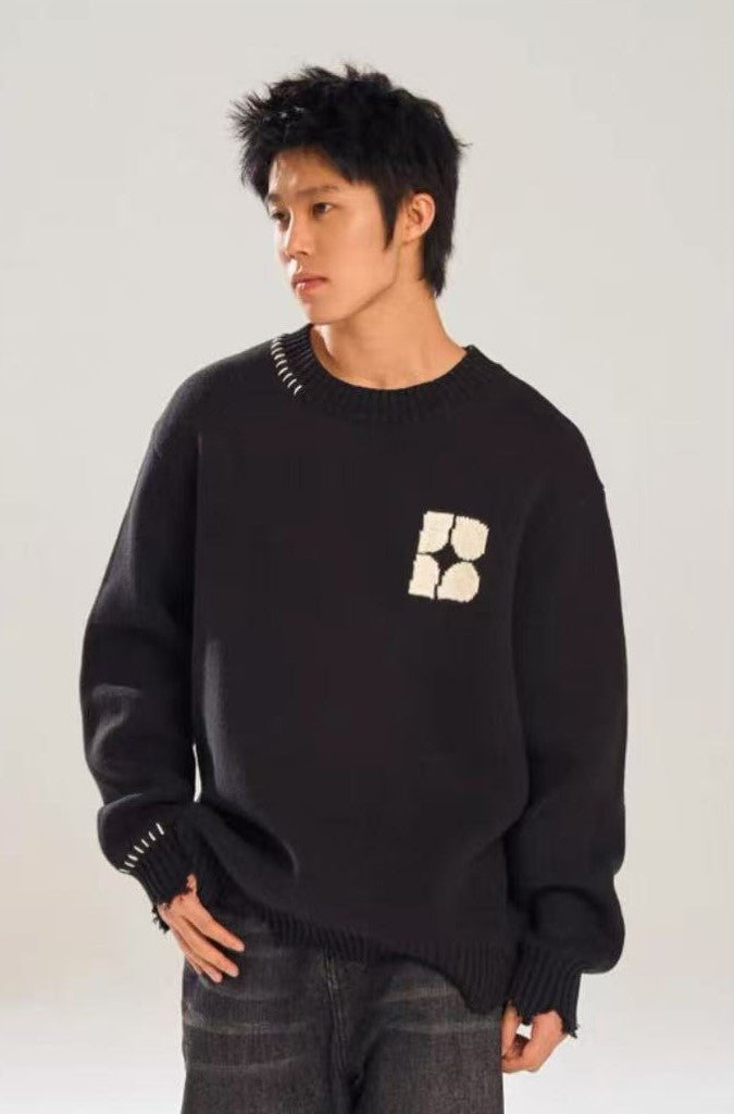BIPOLAR Basic Destruction Pullover Sweater