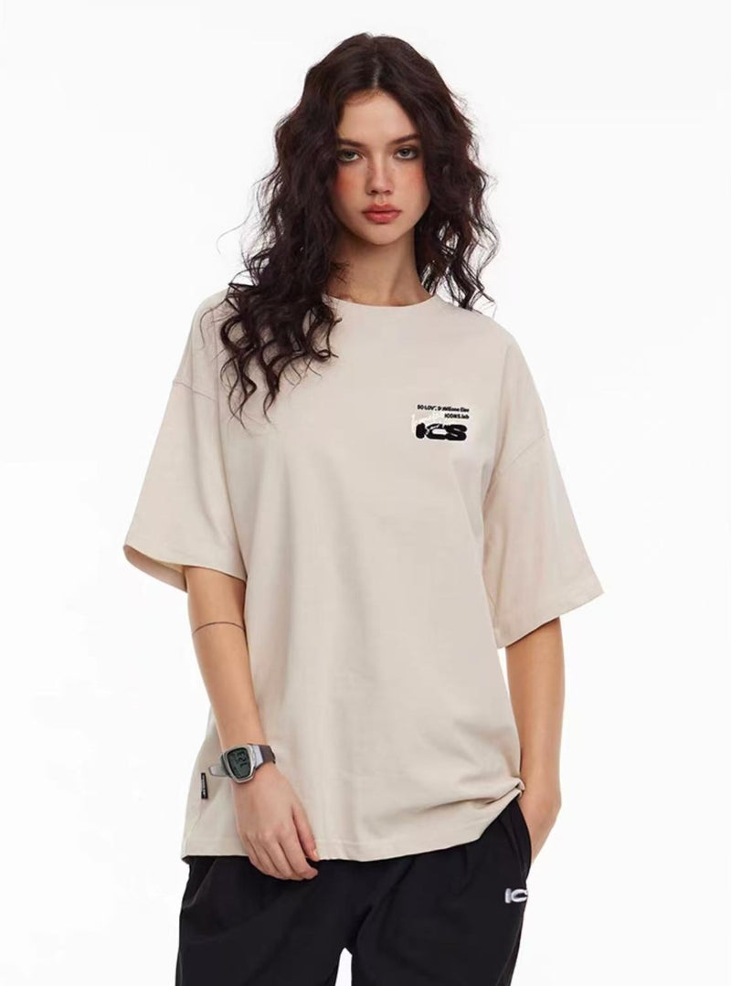 ICONSLAB Multi-logo Crew Neck Printed T-shirt