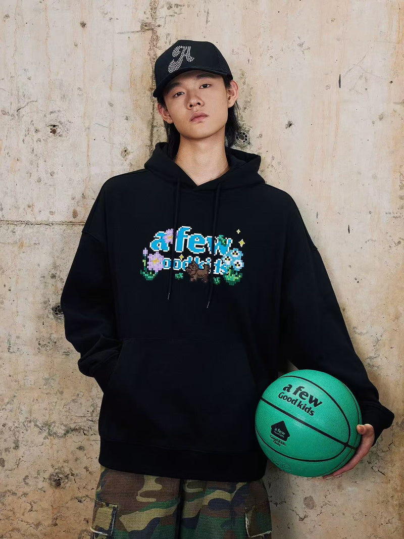 AFGK Pixel Style Embroidered Hoodie