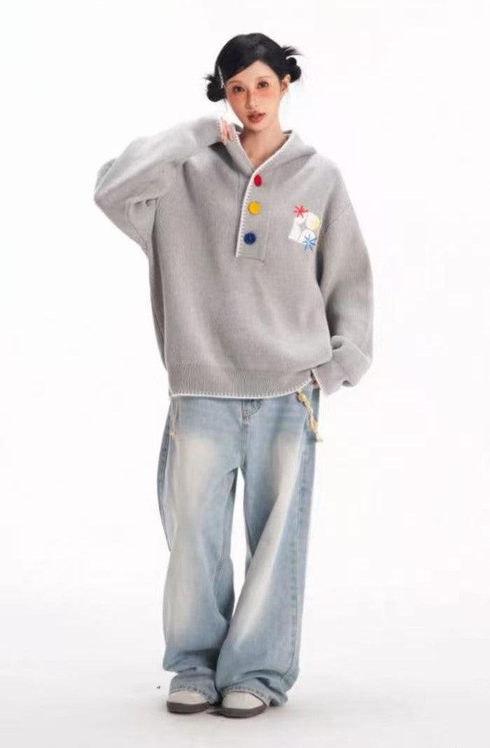 BIPOLAR Hyphenation Patch Embroidered Hooded Sweater