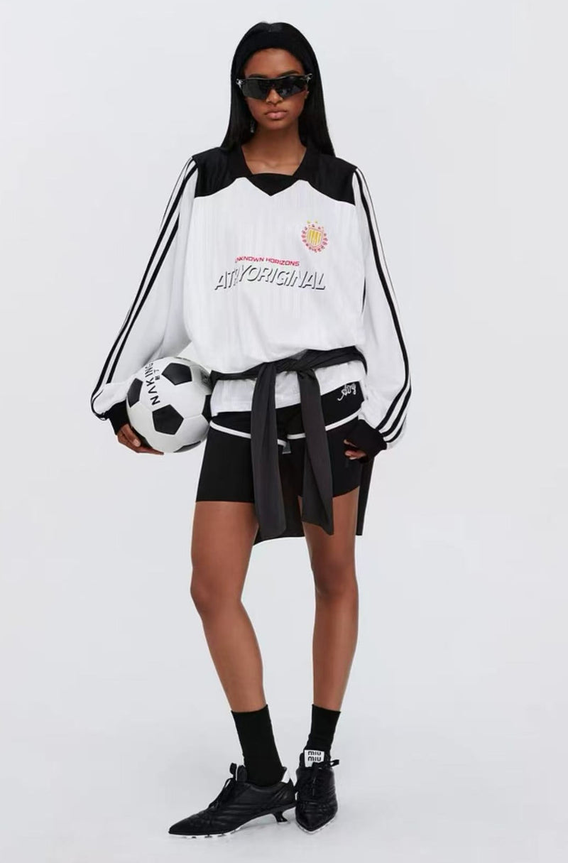 ATRY Retro Striped Contrast Sports Long-sleeves Jersey