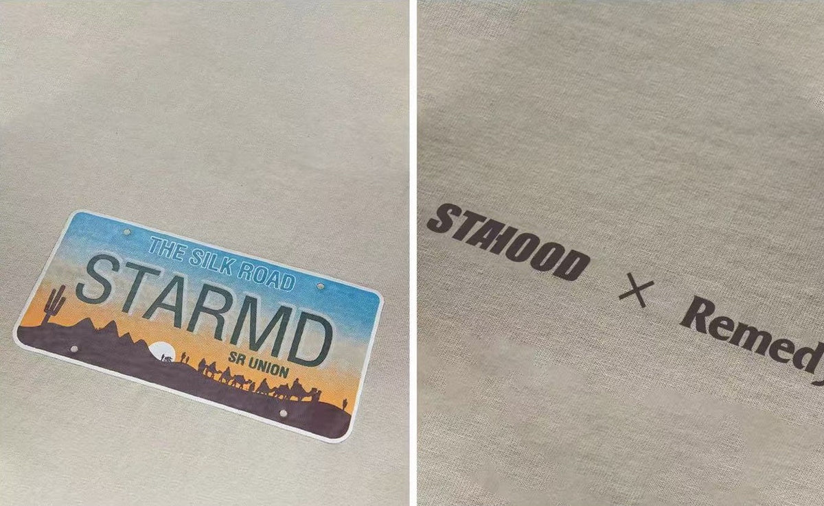 REMEDYxSTA Star License Plate Print Short-sleeve T-shirt
