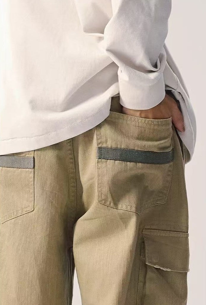REMEDY Retro Frayed Striaght-leg Work Pants