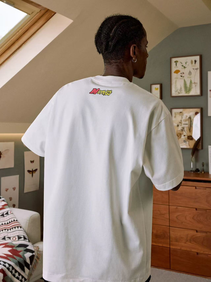 MEDM Candle Flame Embroidered Short-sleeved T-shirt