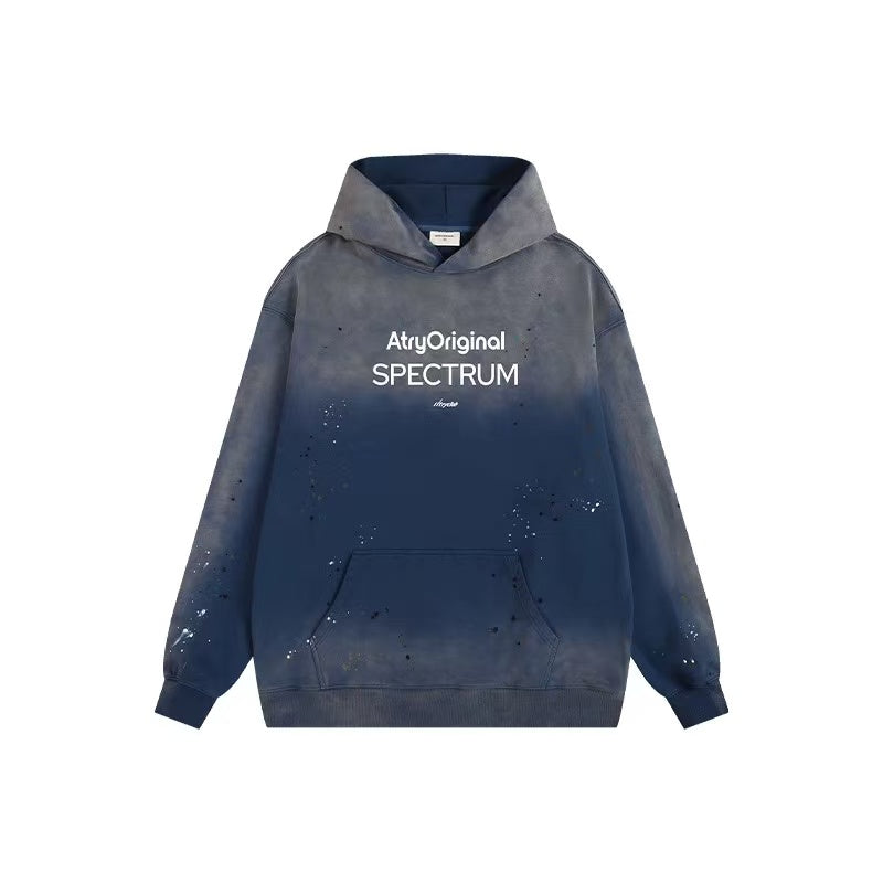 ATRY Hand-painted Splash-ink Gradient Washed Hoodie