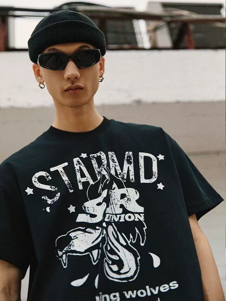 REMEDYxSTA Jackal Print Short-sleeve T-shirt