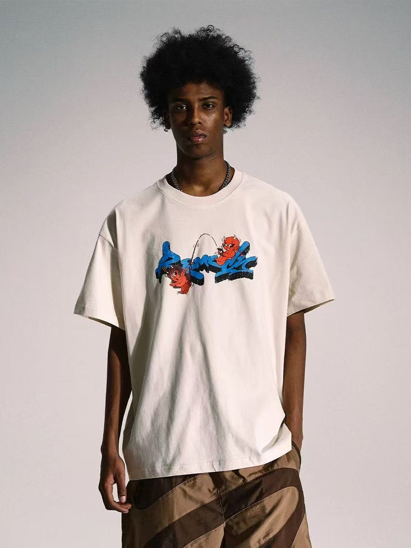 REMEDY Little Demon Print Short-sleeve T-shirt