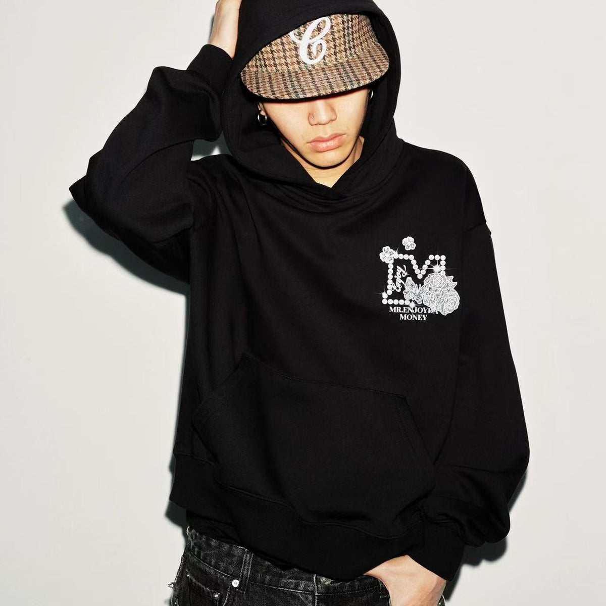 MEDM Lace Print Hoodie