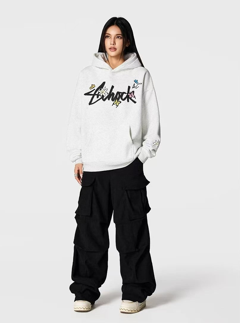 ACHOCK Hip Hop Cartoon Pattern Hoodie