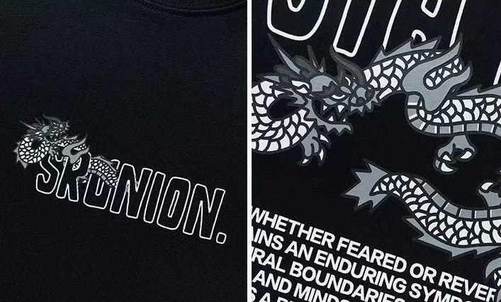 REMEDYxSTA Cartoon Dragon Print Short-sleeve T-shirt