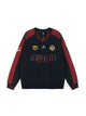 ACHOCK Retro V-neck Logo Design Sweatshirt