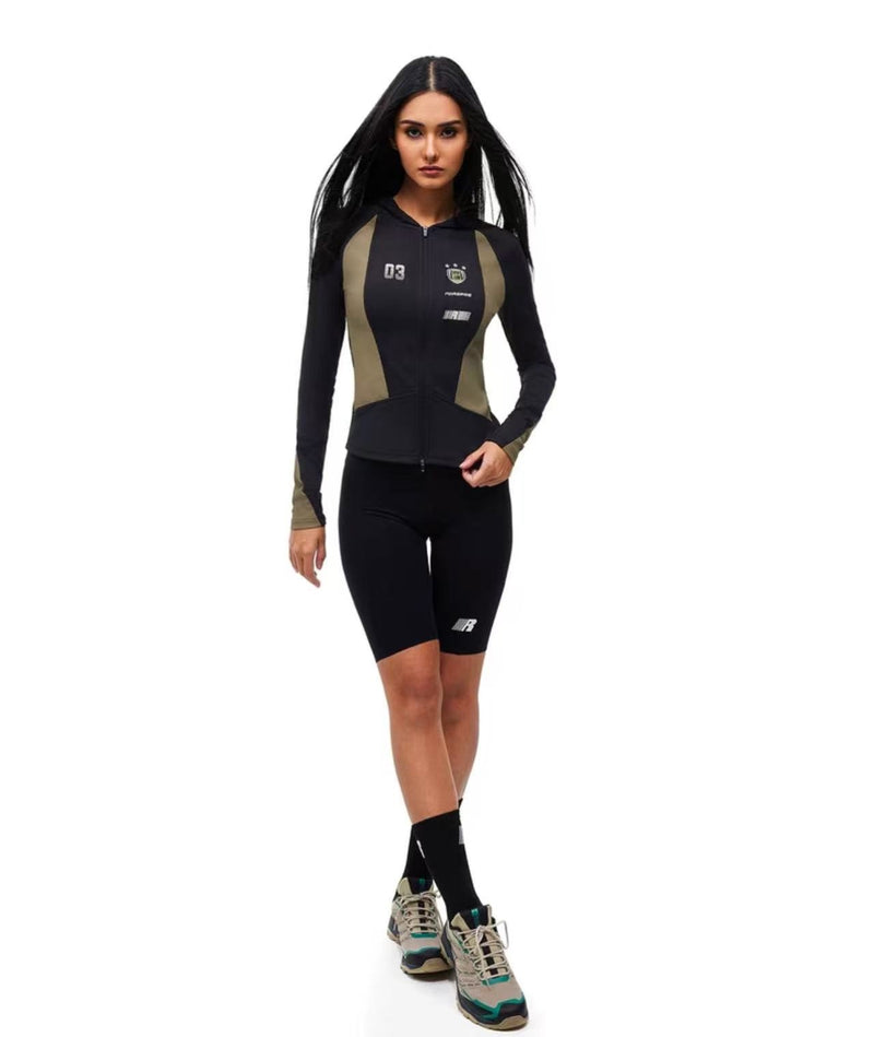 FDR Retro Contrast Patchwork Hooded Sweatshirt (For Women)