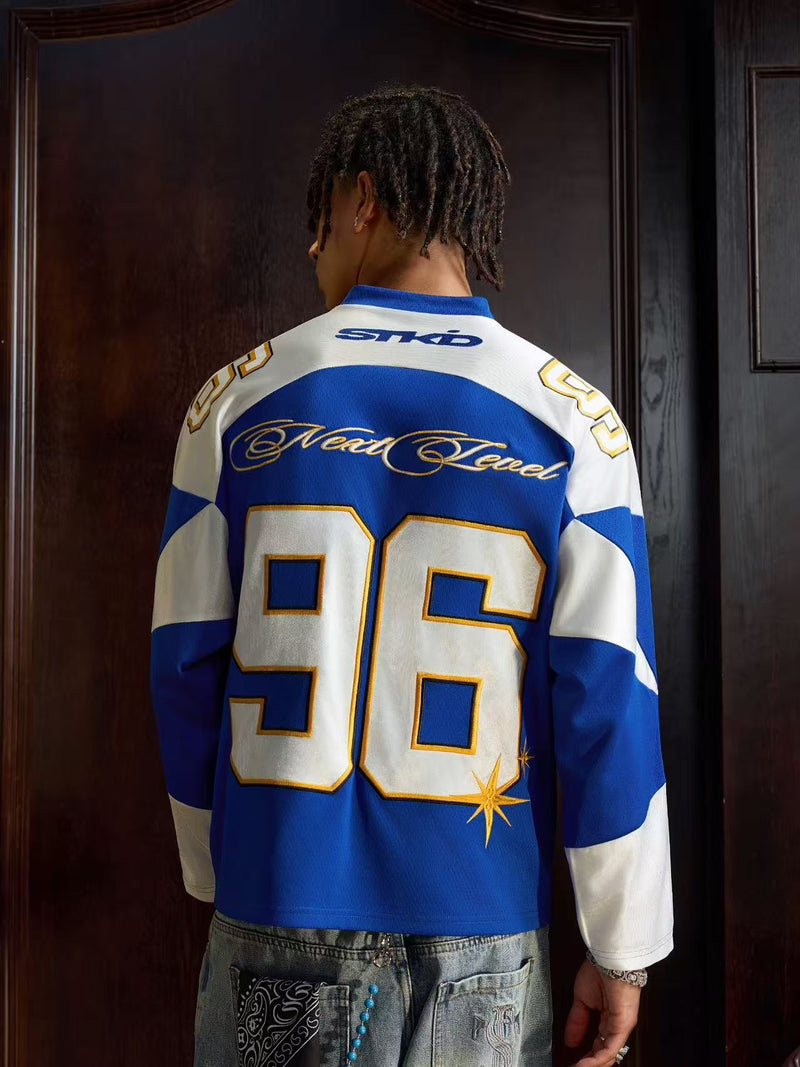 STK Color-Blocked Mesh Ice Hockey Long-Sleeve T-Shirt