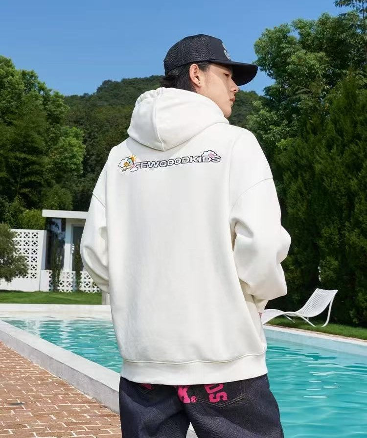 AFGK Hand-painted Lettering Embroidered Zipper Cardigan