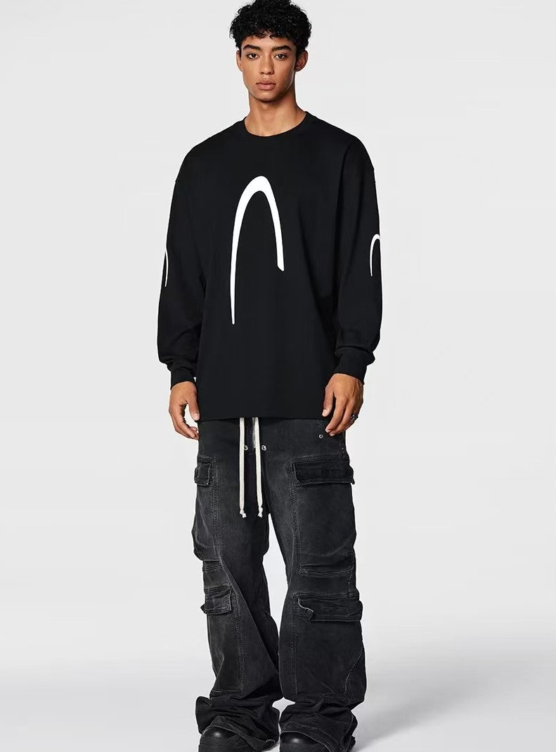 ACHOCK Round Neck High-street Long-sleeve T-shirt