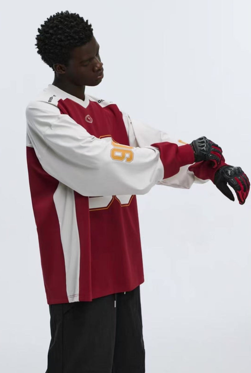 ATRY Contrast color V-neck Long-sleeved Ice Hockey Jersey