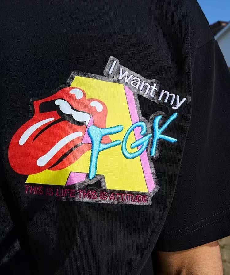 AFGK Parody MTV Embroidered Short sleeves T-shirt