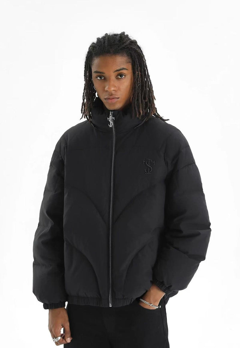 STK Vintage Quilted Embroidered Hooded Down Jacket