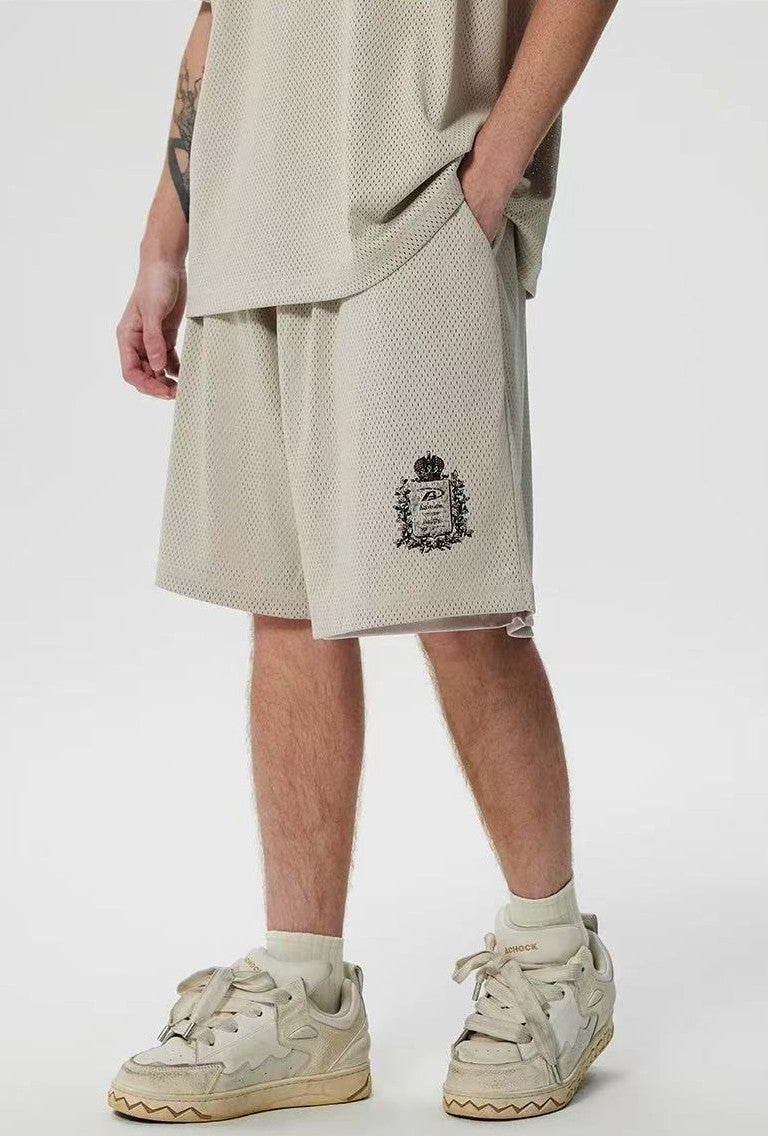ACHOCK Logo Print Breathable Sports Shorts