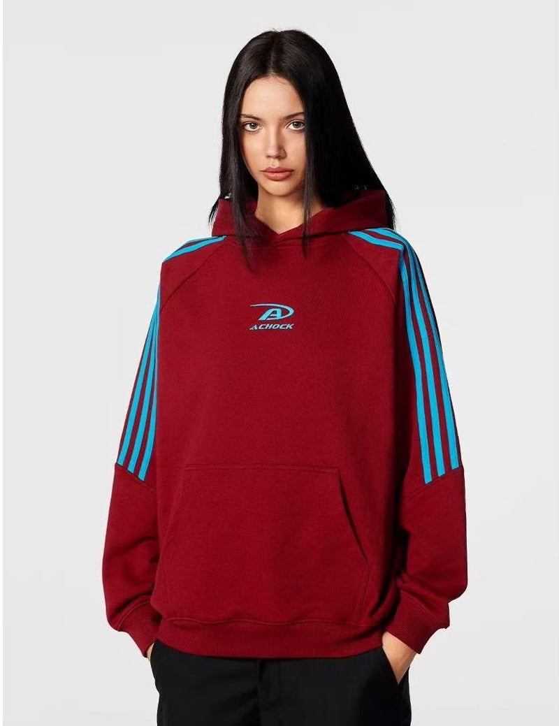 ACHOCK Stitching Printed Hoodie