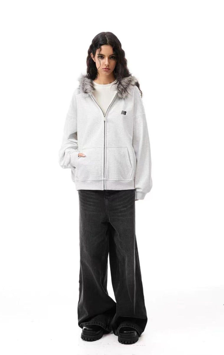 FDR Fur Collar Zipper Hoodie