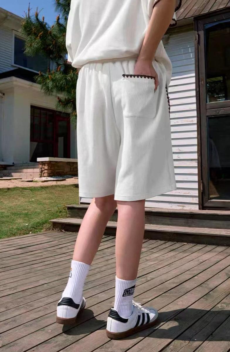 MEDM  Waffle Drawstring Shorts