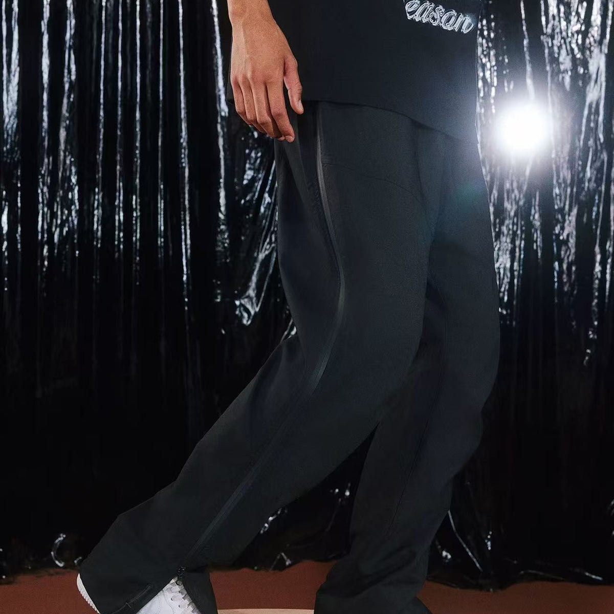AFGK Letter Logo Full Zipper Pants