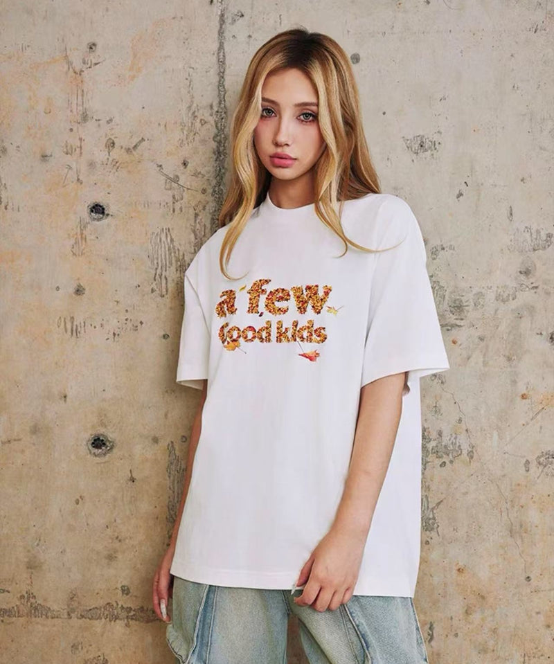 AFGK Maple Leaf Falling Print T-shirt