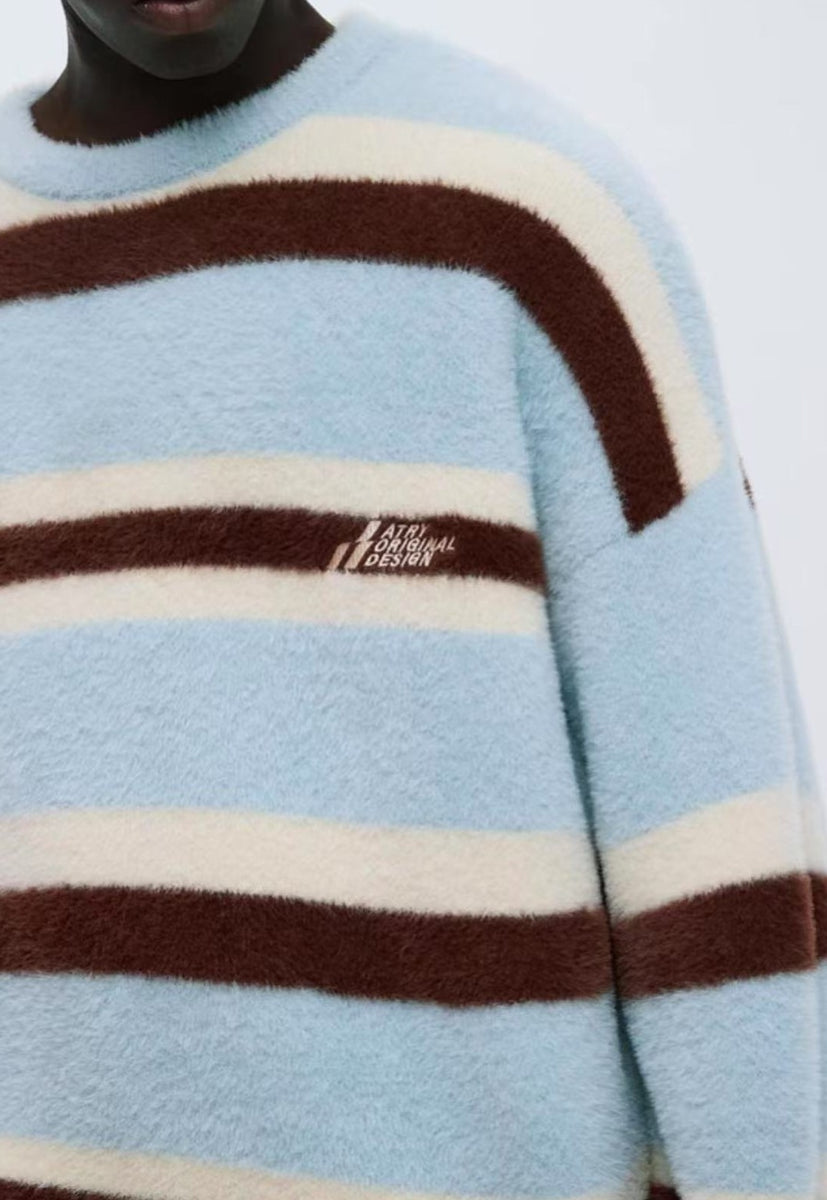 ATRY Striped Patchwork Sweater