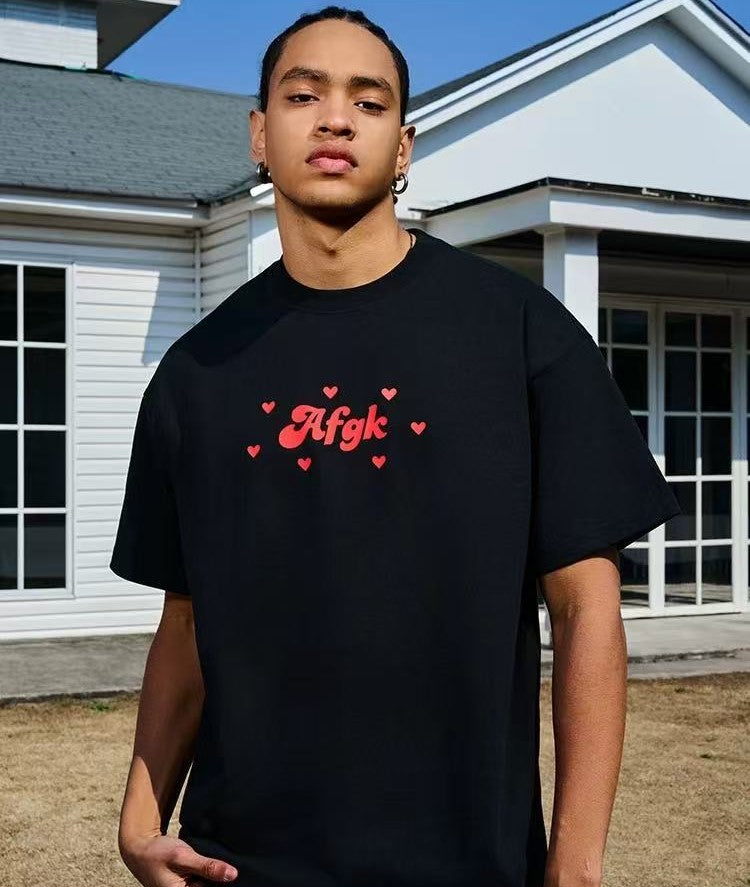 AFGK  Hearts Scattered Short Sleeve T-Shirt
