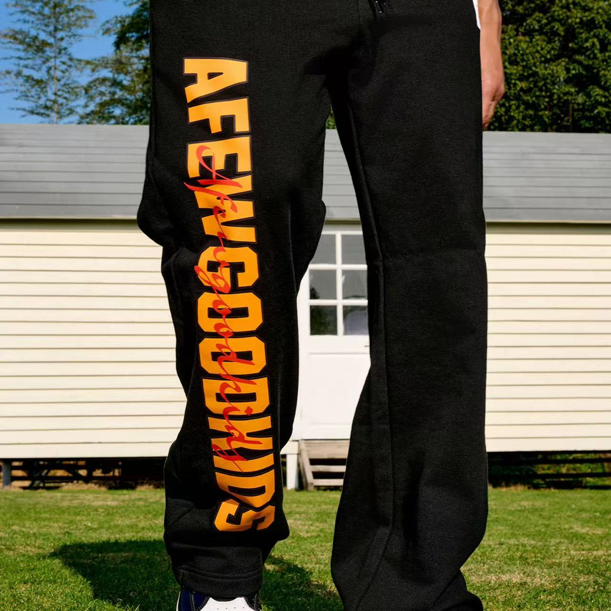 AFGK Double Row Letter Print Casual Sweatpants