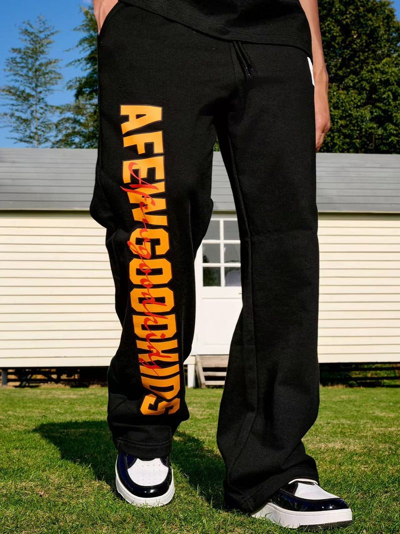 AFGK Double Row Letter Print Casual Sweatpants