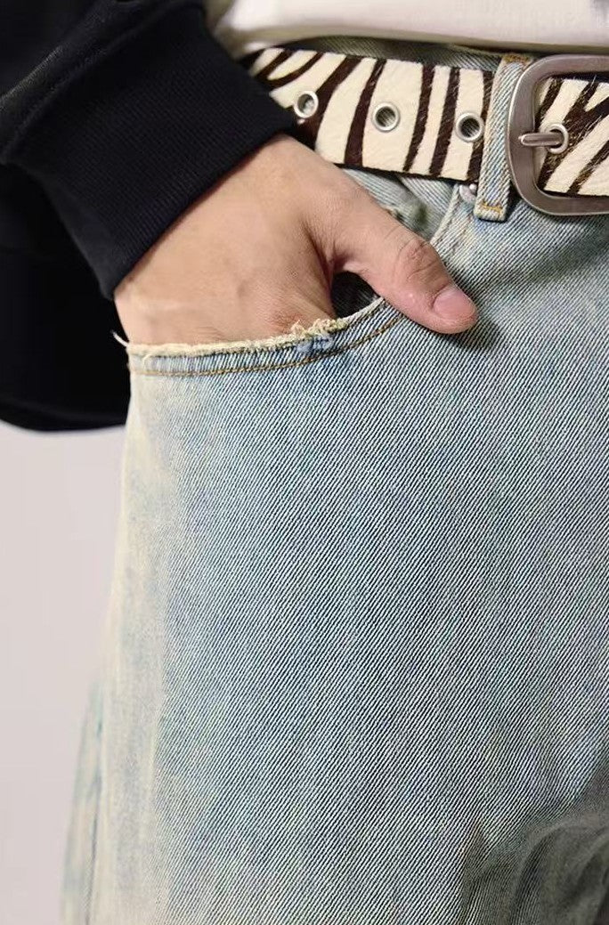 REMEDY Retro Washed Frayed Jeans