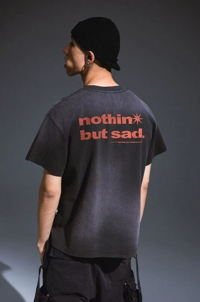 REMEDY Devil Roar Print Washed Short-sleeve T-shirt