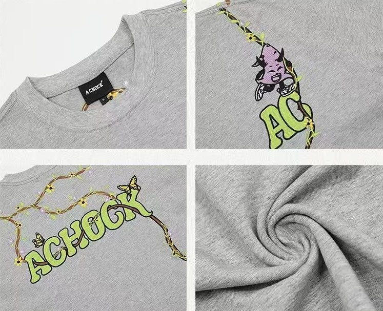 ACHOCK Little Devil Embroidery T-shirt