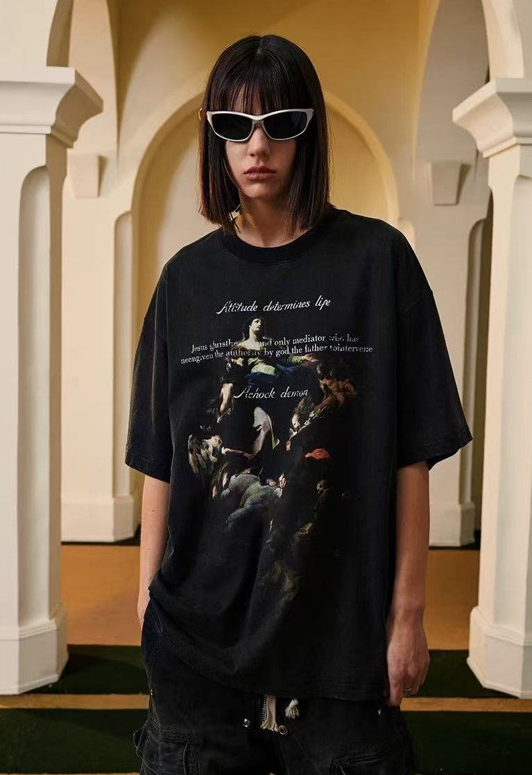 ACHOCK Retro Virgin Mary Printed T-shirt