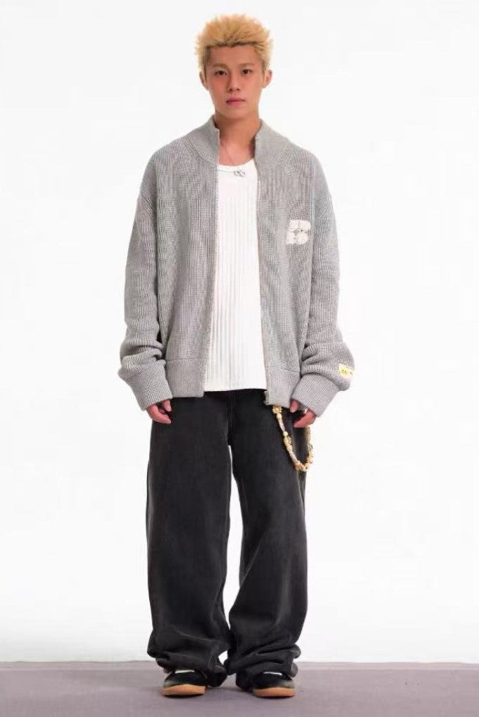 BIPOLAR Knitted Cardigan Zipper Jacket