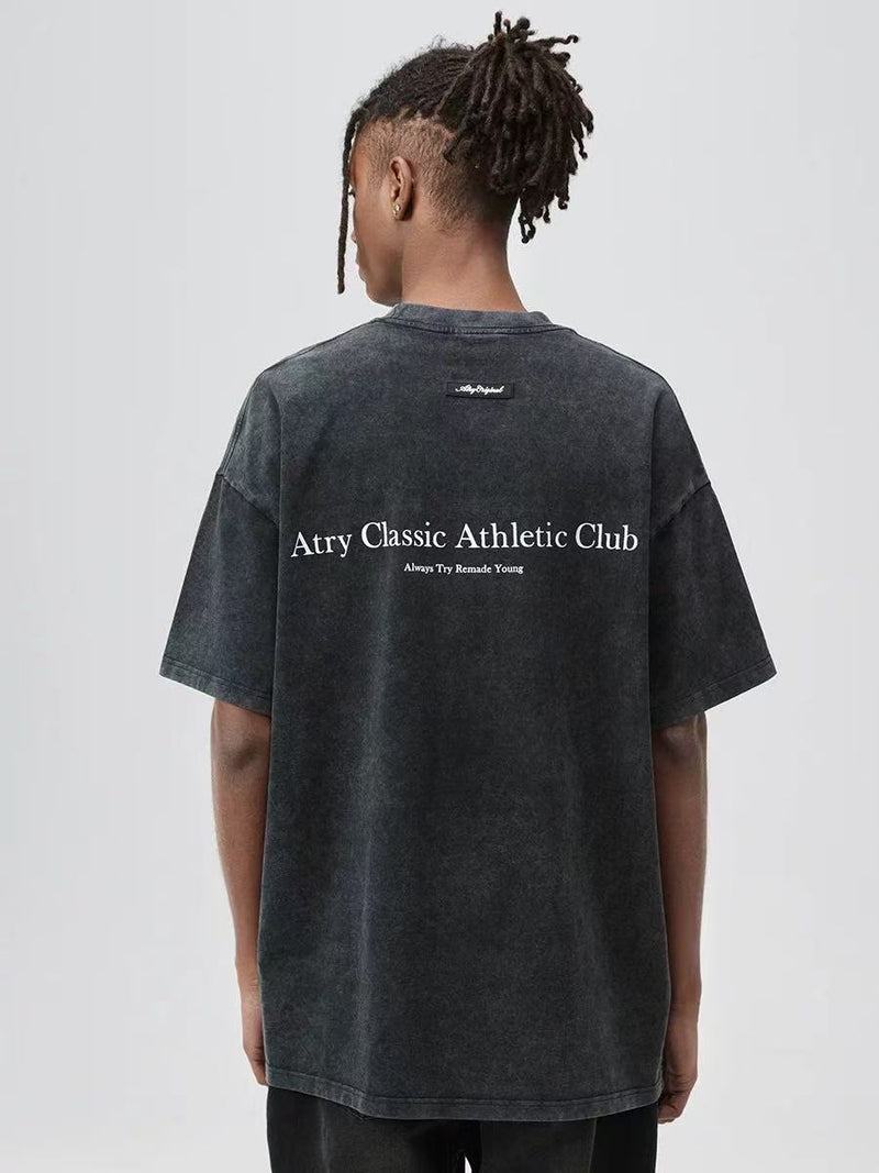 ATRY Washed Retro Trend Short Sleeves T-shirt