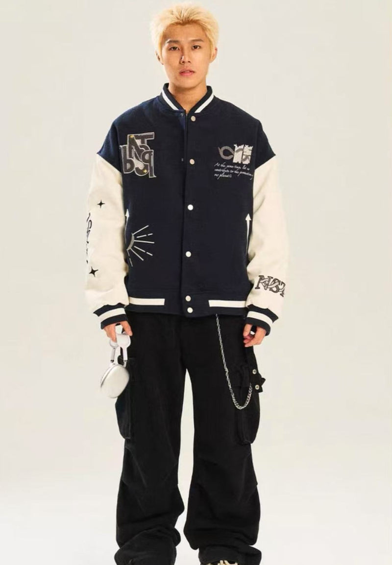 BIPOLARxNSTNEW Embroidered Baseball Jersey