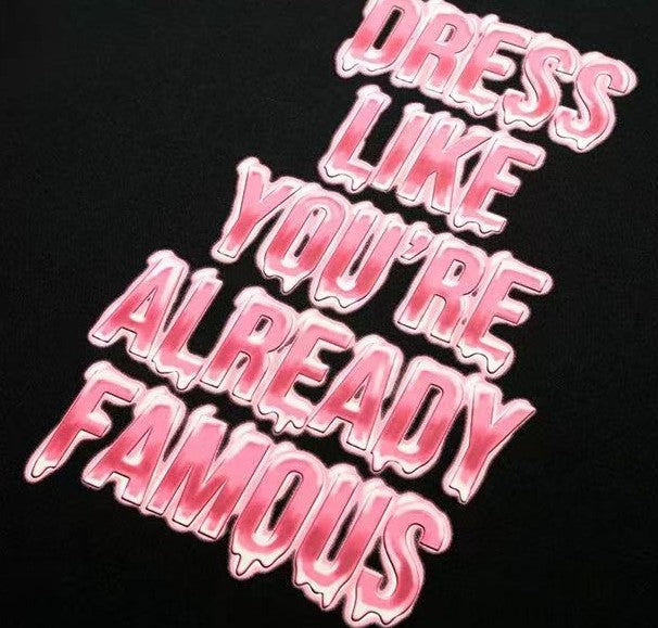 AFGK Liquid Font Printed Short-sleeved T-shirt