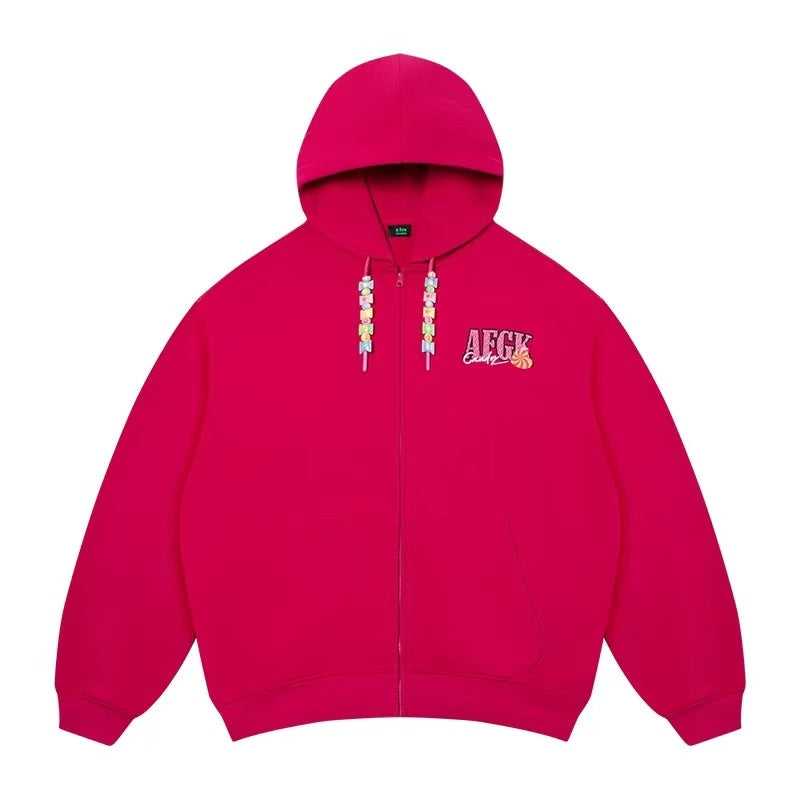 AFGK Candy Series Cardigan Hooded Sweatshirt