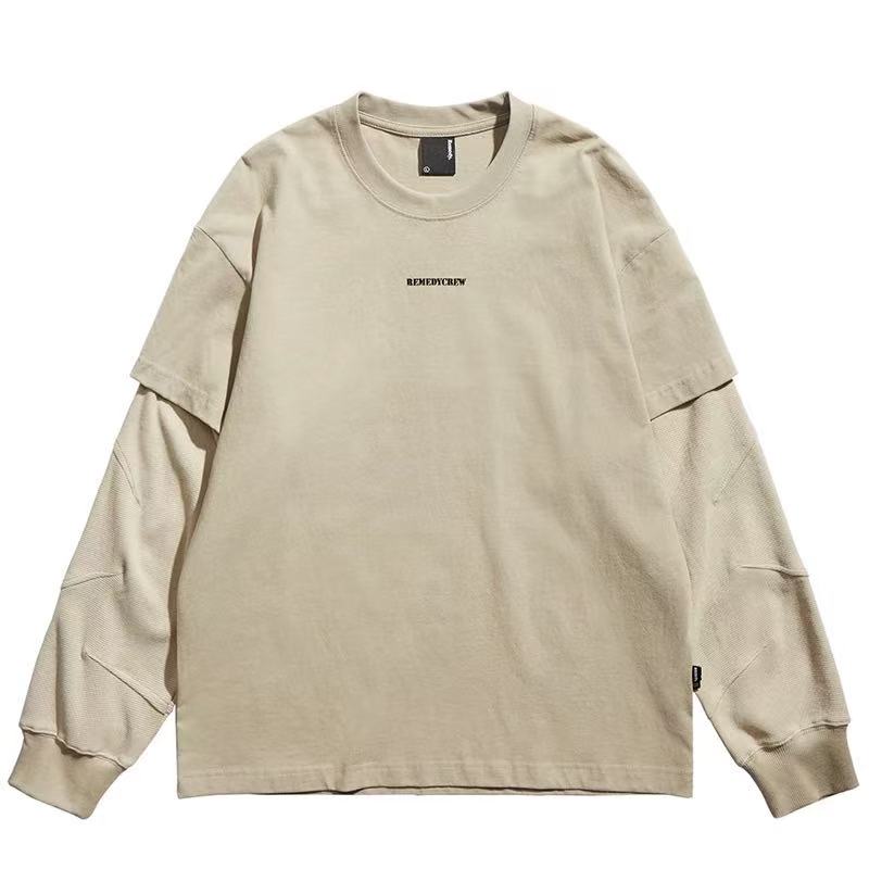 REMEDY Fake Two Piece Waffle Long-sleeve Tee