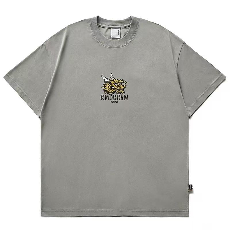 REMEDY Cartoon Dragon Print Short-sleeve T-shirt