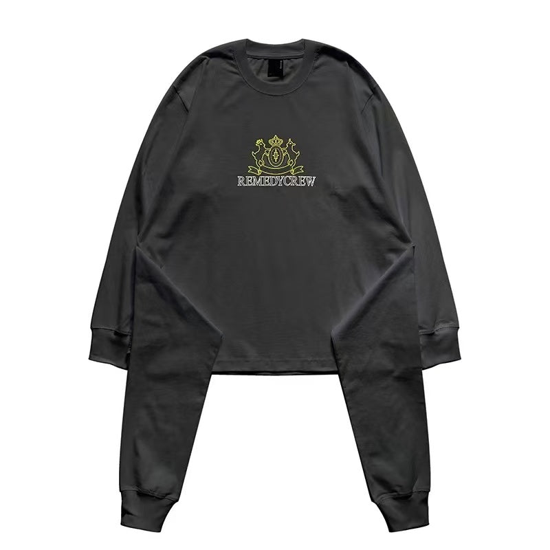 REMEDY Logo Print Four-sleeves Design Long-sleeve Tee