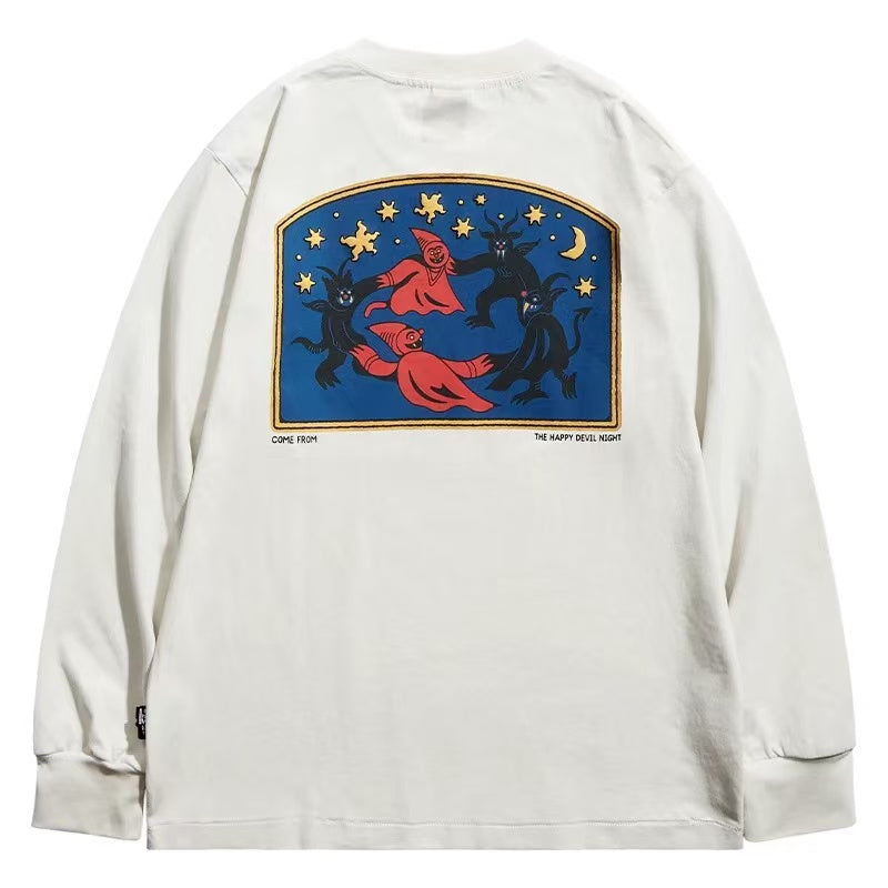 REMEDY Happy Devil Night Print Long-sleeve Tee